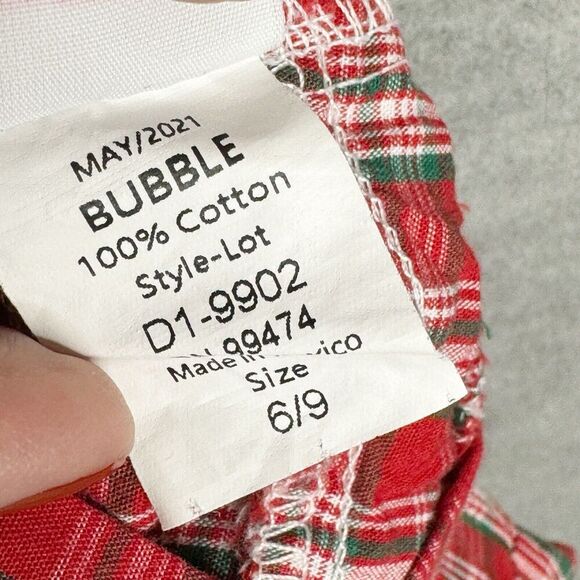 Ricrac & Ruffles Bubble Romper Monogrammed “K” Christmas 6/9‎ M Girls Red Green - Picture 5 of 6